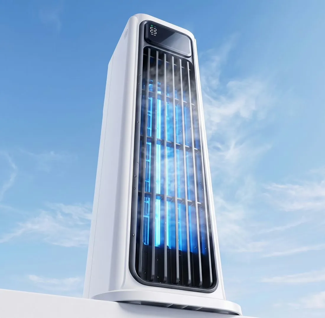 AirZuma Portable AC – schlanker Turmkühler mit blauem Lichteffekt im Test